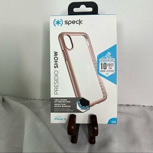 peck Products Presidio Show iPhone Xs/iPhone X Case, Clear/Rose Gold